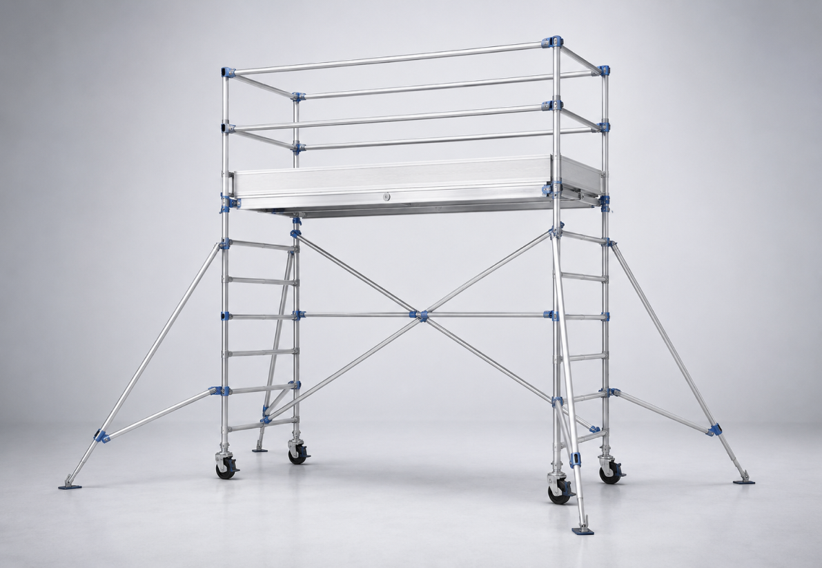 Double-Width Aluminum Mobile Scaffold Tower